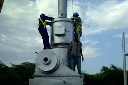 Africa engineer instal the incinerator(YD Model).